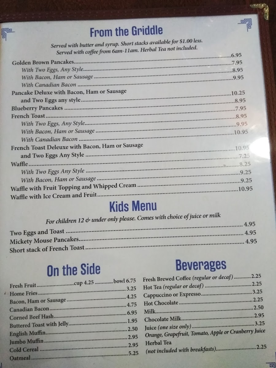 The Union Diner Menu - Image 2